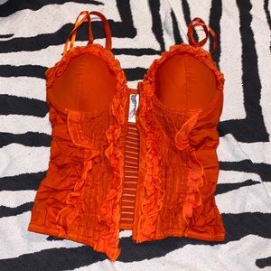Y2k orange bustier corset top